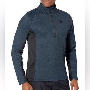 Spyder Navy and Black Quarter-Zip Pullover size Medium PTP - 23 1/2” T-02